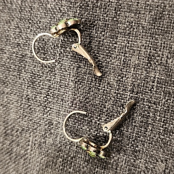 Peridot Flower Earrings - Picture 2 of 4